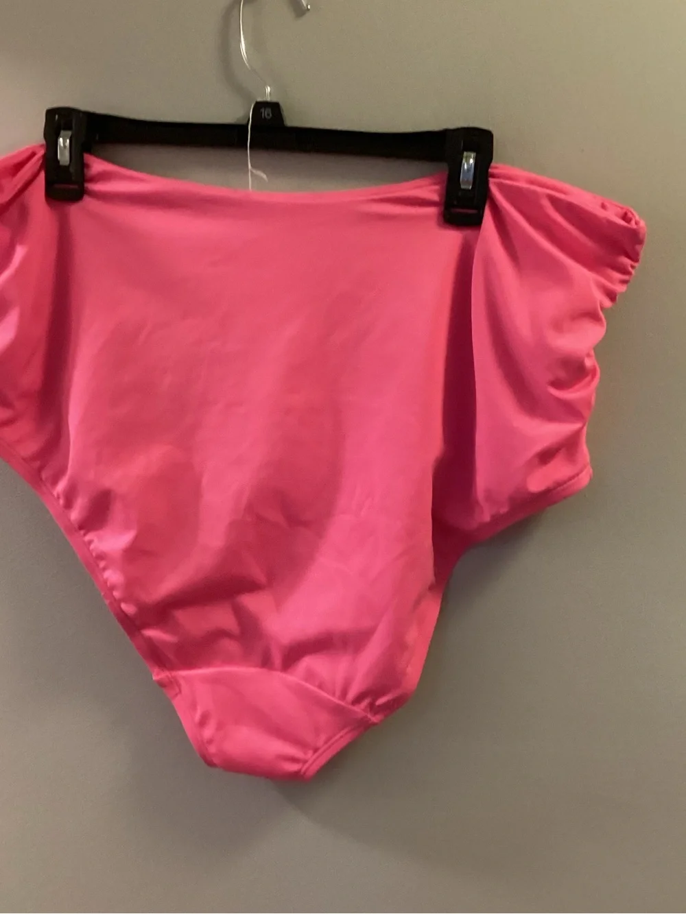 SWIM by Cacique Size 20 Hot Pink High Waisted Ruched Bikini Bottom Plus Size